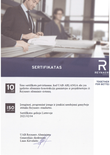 sertifikatas reynaers